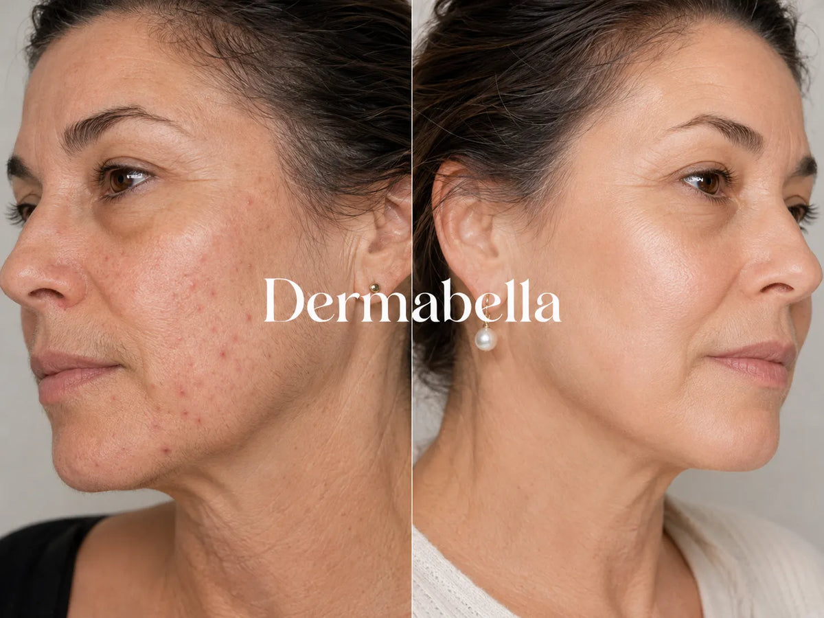Risultato prima e dopo sul viso con Dermabella
